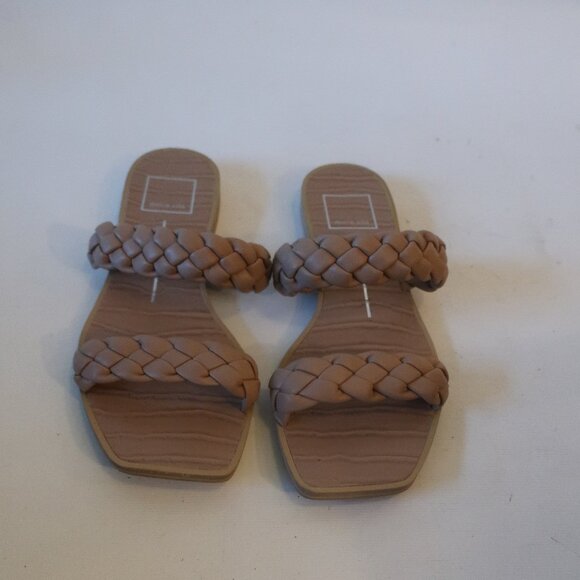 Womens Dolce Vita Indy Cafe Stella Tan Braided Leather Strap Slide Sandal 7 * - Picture 3 of 8